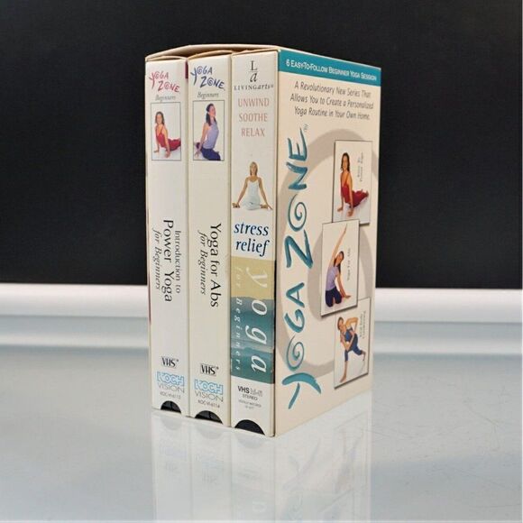 Yoga 3 VHS Tapes Yoga For Beginners Abs Yoga Power Yoga Stress Relief Yoga - Picture 1 of 8